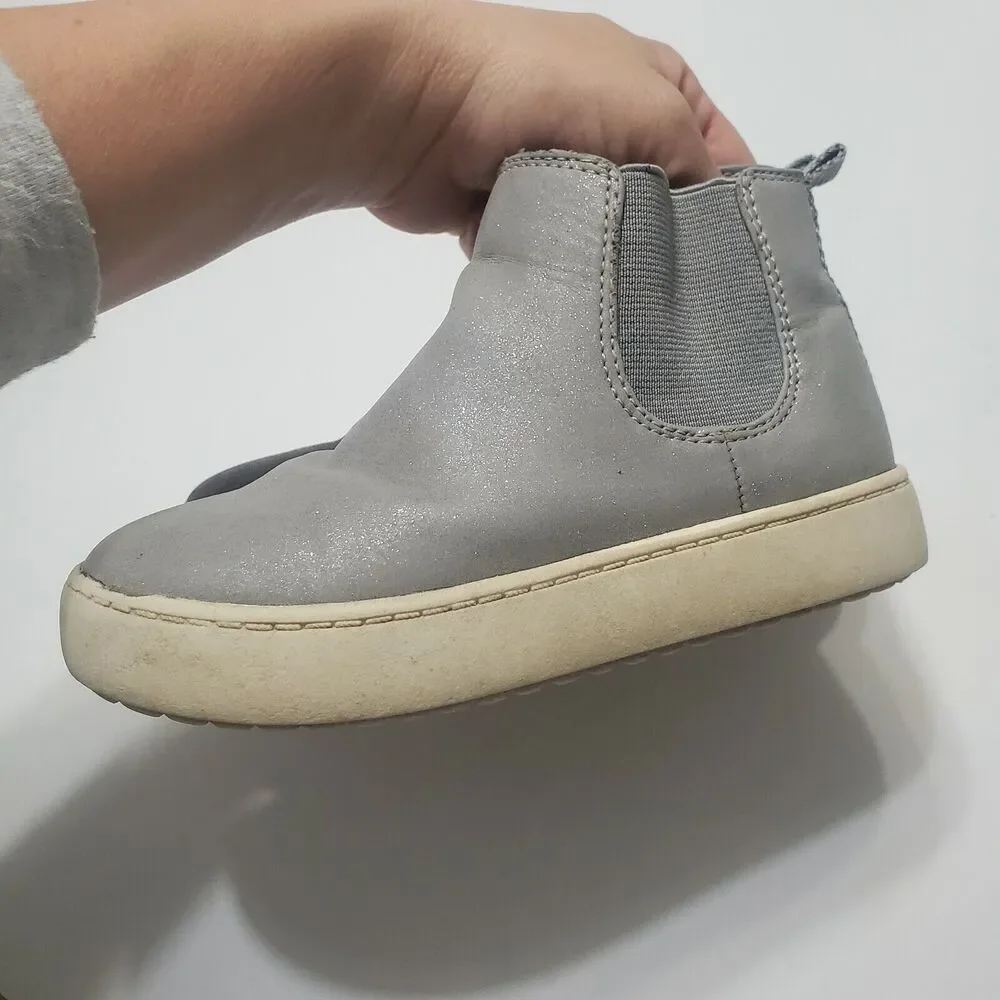 Cat Jack Shoes Girl Size 10 Boot Grey Sparkly Small Platform Side‎ Zip Round Toe